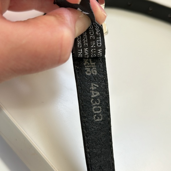 Brighton Slim Black Leather Belt with Gold and Silver # 4A303 - Picture 4 of 10